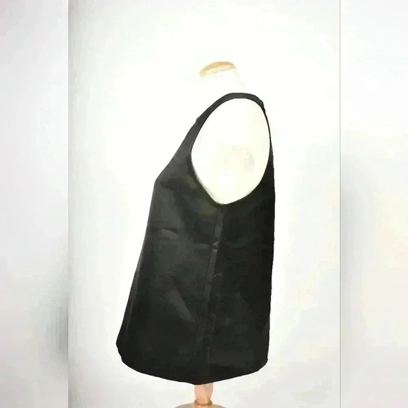 BABATON  ARITZIA Black Shiny Satin Poly Acetate Scuba Evening Tank Top Medium - Picture 4 of 8